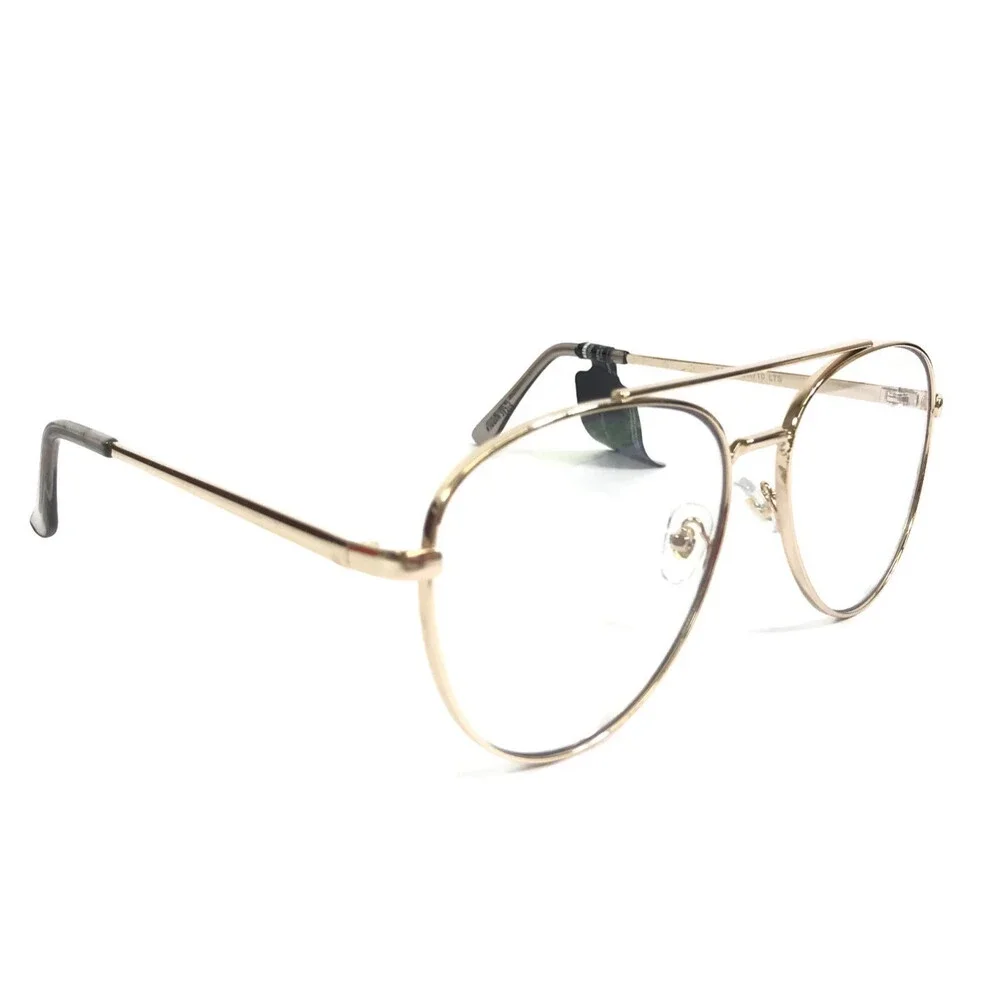 Steve Madden Blue Light Glasses SR0920 Shiny Gold Aviator Oversized 59-17-140